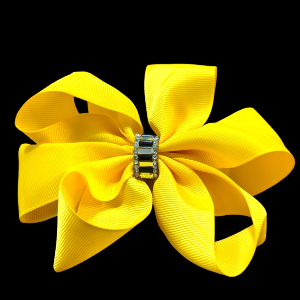 Bright Yellow Hair Bow Clip Accessory